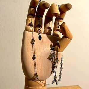 NWOT black tone necklace and bracelet set